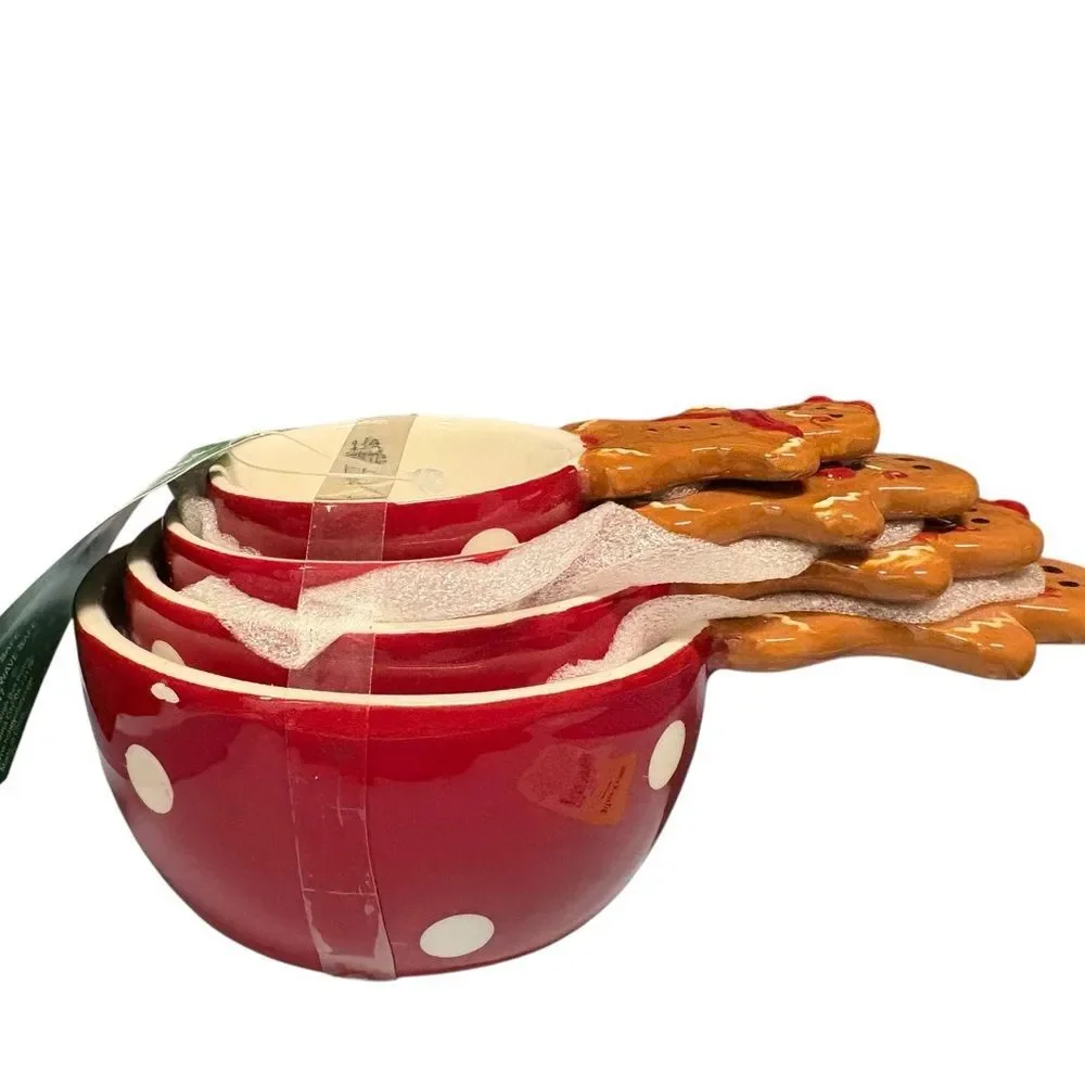 Red and White Polka Dot Gingerbread‎ Measuring Scoops